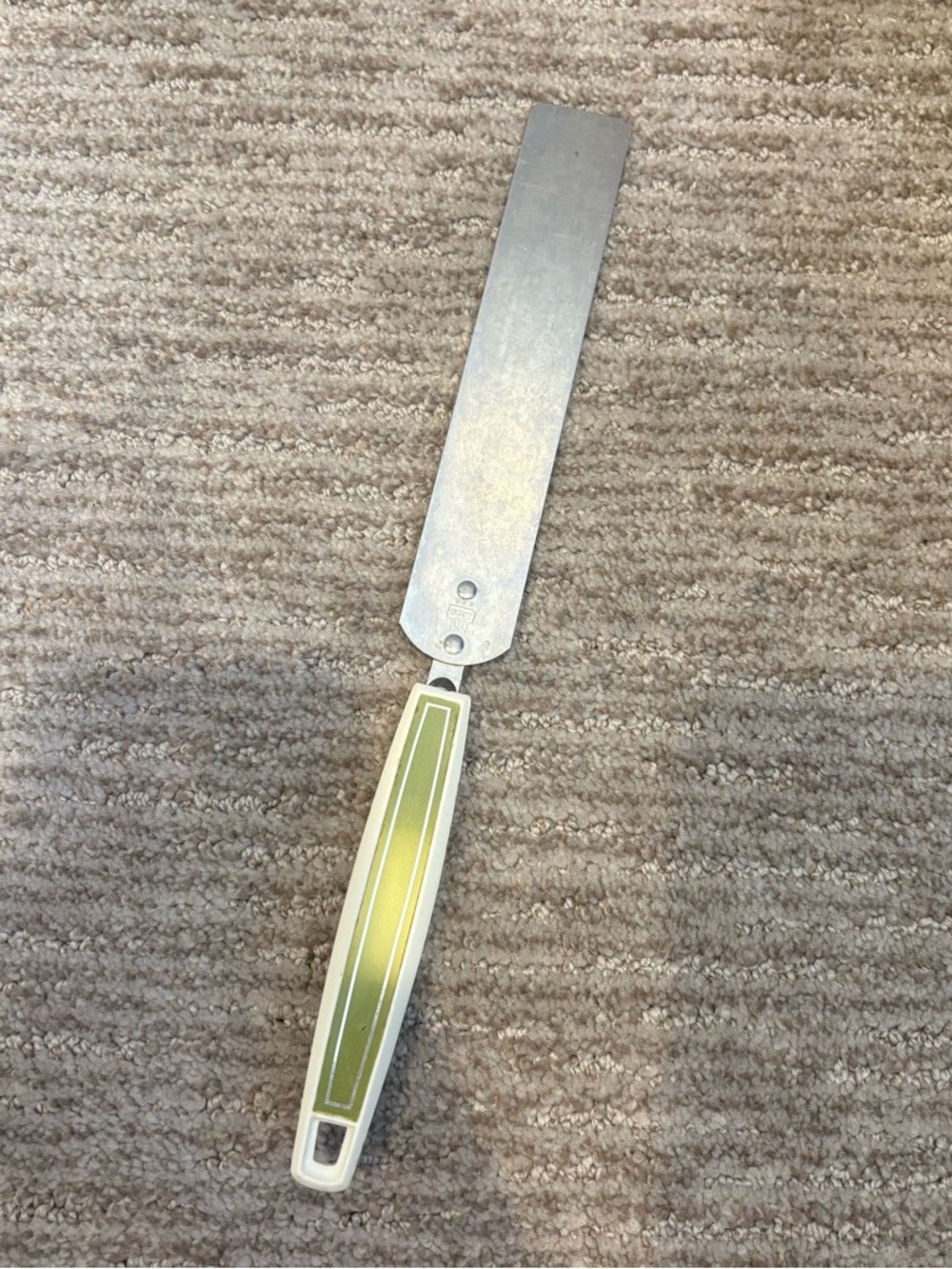 Vintage Ekco Stainless Steel White & Green Handle Spatula Frosting Icing
